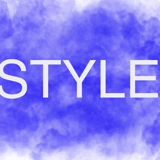 Style text on a blue cloud background