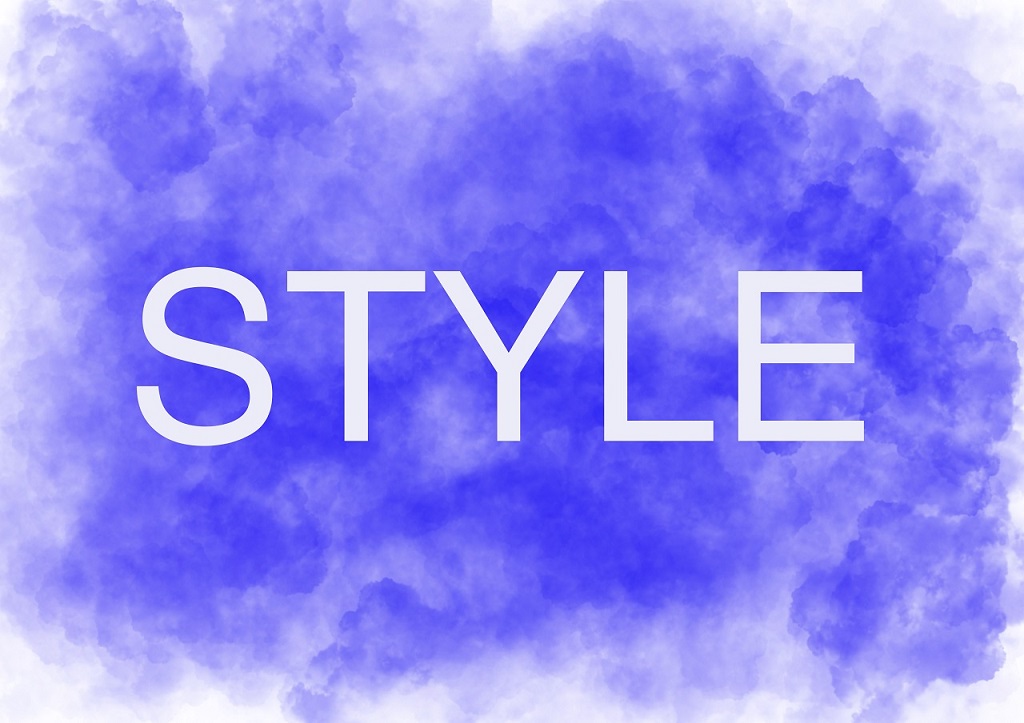 Style text on a blue cloud background
